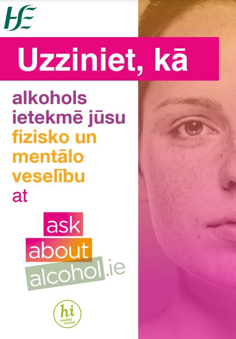 Women & Alcohol Awareness poster in Latvian