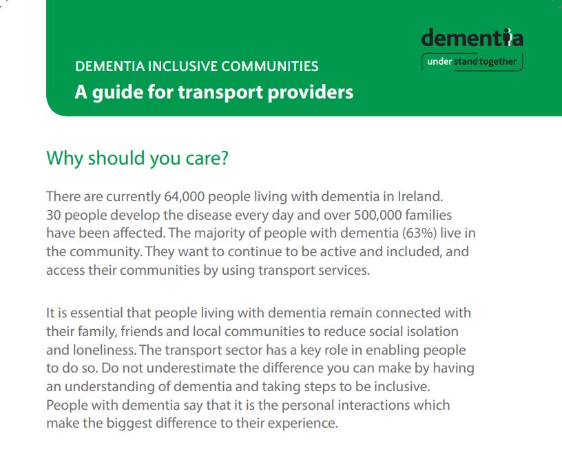 DEMENTIA INCLUSIVE COMMUNITIES - A guide for transport providers
