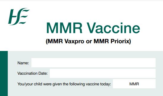MMR Vaccine: Post Vaccination Advice Factsheet.