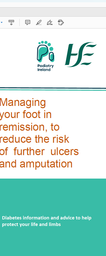 Managing your foot in remission, to reduce the risk of further ulcers and amputation